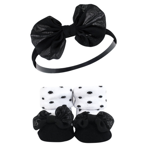 Hudson Baby Headband and Socks Giftset, Classic Neutrals