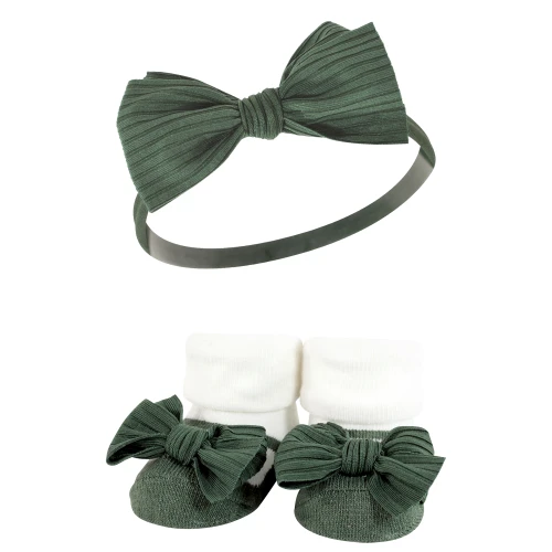 Hudson Baby Headband and Socks Giftset, Fall Botanical