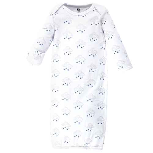 Hudson Baby Boy Cotton Gowns, Cloud Mobile Blue, Preemie/Newborn