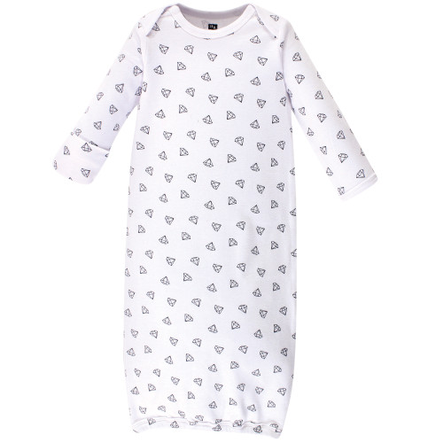 Hudson Baby Girl Cotton Gowns, Sparkle, Preemie/Newborn