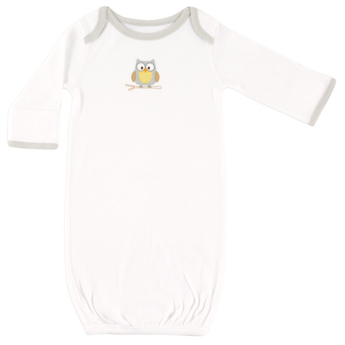 Luvable Friends Cotton Gowns, Owl, Preemie/Newborn