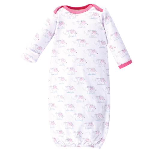 Luvable Friends Girl Cotton Gowns, Girl Elephant Hearts, Preemie/Newborn
