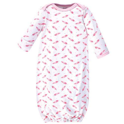 Luvable Friends Girl Cotton Gowns, Girl Elephant Hearts, Preemie/Newborn