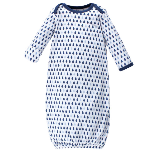 Luvable Friends Boy Cotton Gowns, Boy Clouds, Preemie/Newborn