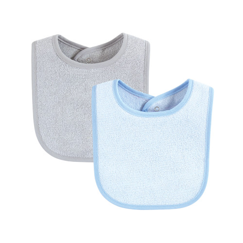 Hudson Baby Drooler Bib with Waterproof Lining, Blue Orange