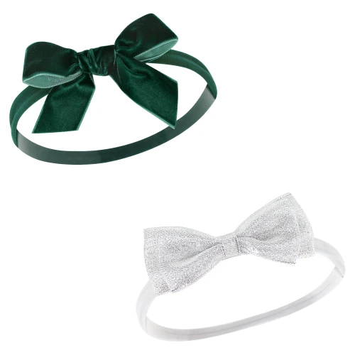 Hudson Baby Cotton and Synthetic Headbands, 12 Days Of Christmas Plaid