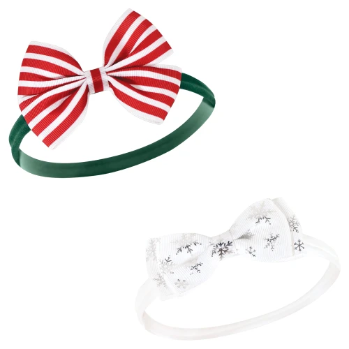Hudson Baby Cotton and Synthetic Headbands, 12 Days Of Christmas Plaid