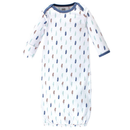 Luvable Friends Infant Boy Cotton Gowns, Boy Feathers, Preemie/Newborn
