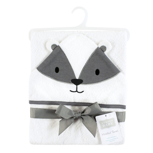 Hudson Baby Cotton Animal Face Hooded Towel, Badger