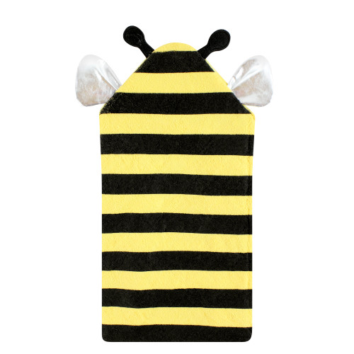 Hudson Baby Cotton Animal Face Hooded Towel, Yellow Bee