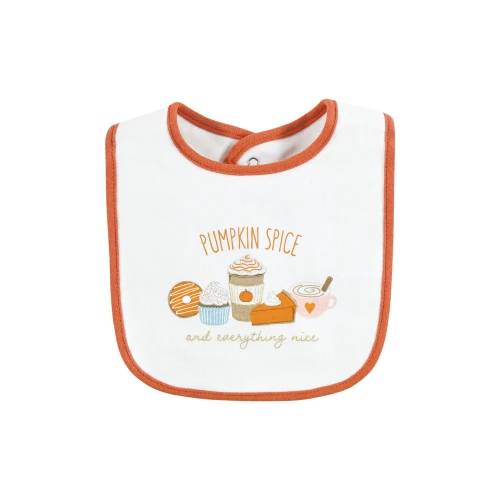 Hudson Baby Cotton Bibs, Pumpkin Spice Date