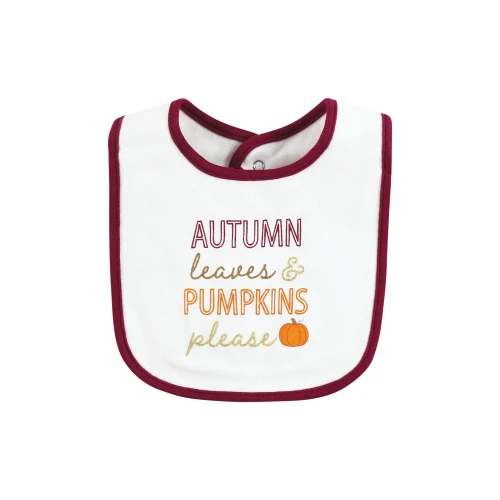 Hudson Baby Cotton Bibs, Pumpkin Spice Date