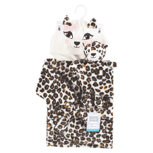 Hudson Baby Plush Bathrobe and Toy Set, Leopard