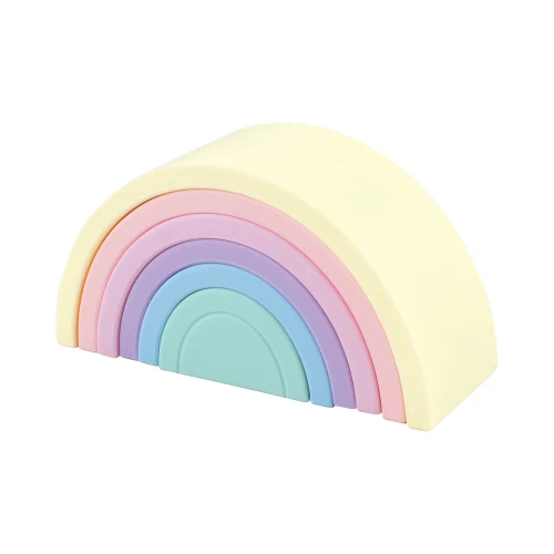 Hudson Baby Silicone Toy Arches, Pastel Rainbow