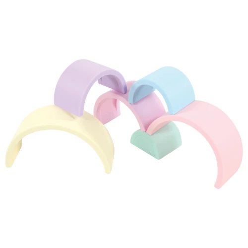 Hudson Baby Silicone Toy Arches, Pastel Rainbow