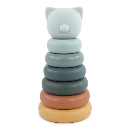 Hudson Baby Silicone Stacking Toy, Bear