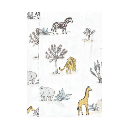 Hudson Baby Cotton Flannel Burp Cloths, Boy Safari World 4-Pack