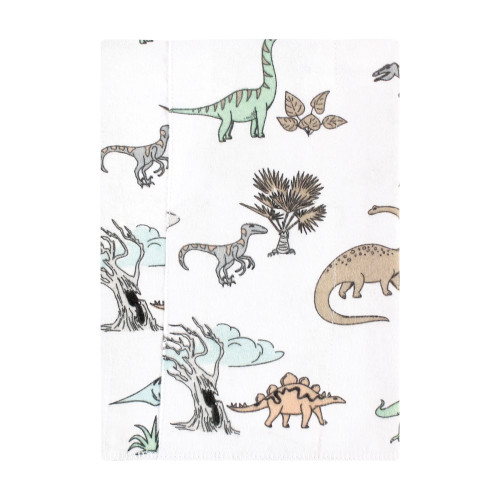 Hudson Baby Cotton Flannel Burp Cloths, Neutral Dino World 4-Pack