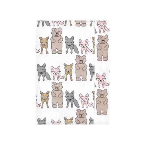 Hudson Baby Cotton Flannel Burp Cloths, Wild Forest Pink 4-Pack