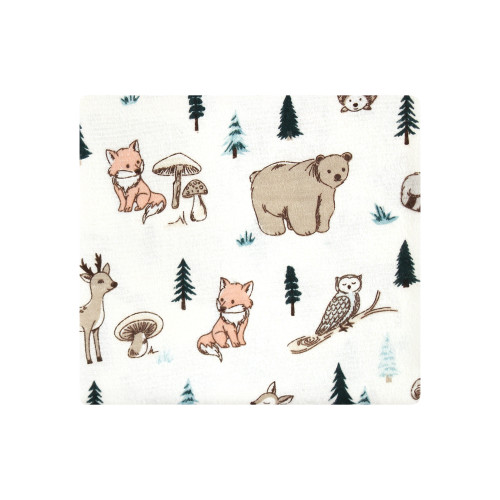 Hudson Baby Cotton Flannel Receiving Blankets, Boy Woodland Pals