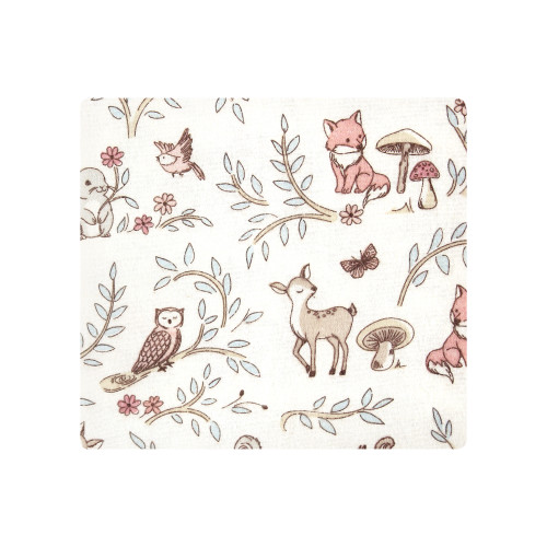 Hudson Baby Cotton Flannel Receiving Blankets Bundle, Girl Woodland Pals
