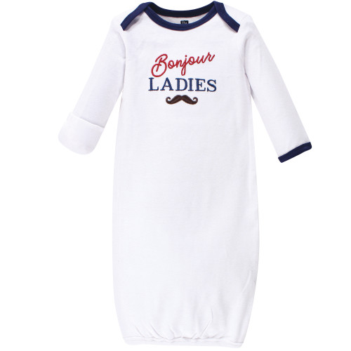 Hudson Baby Infant Boy Cotton Gowns, Bonjour, Preemie-Newborn