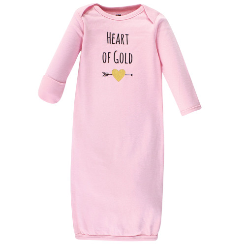 Hudson Baby Infant Girl Cotton Gowns, Heart, Preemie-Newborn