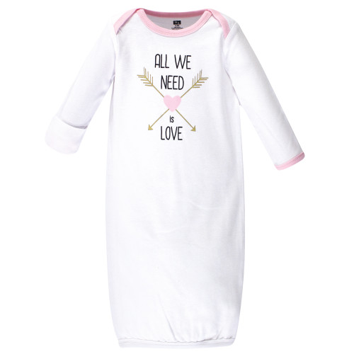 Hudson Baby Infant Girl Cotton Gowns, Heart, Preemie-Newborn