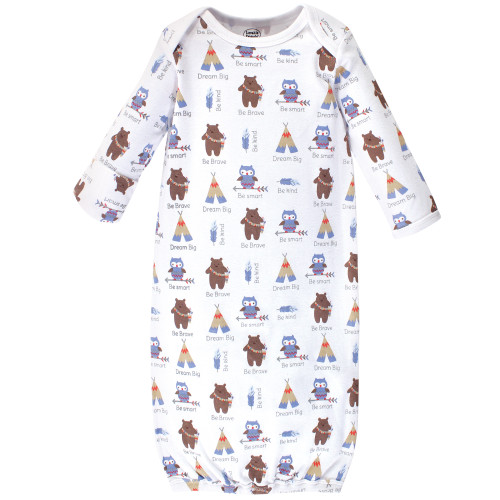 Luvable Friends Infant Boy Cotton Gowns, Bears, Preemie-Newborn