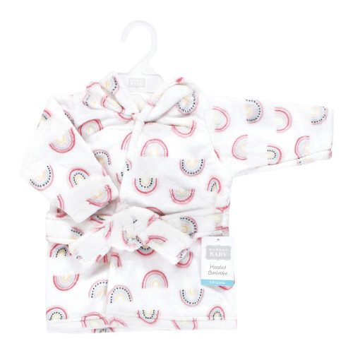 Hudson Baby Plush Animal Face Bathrobe, Modern Rainbow