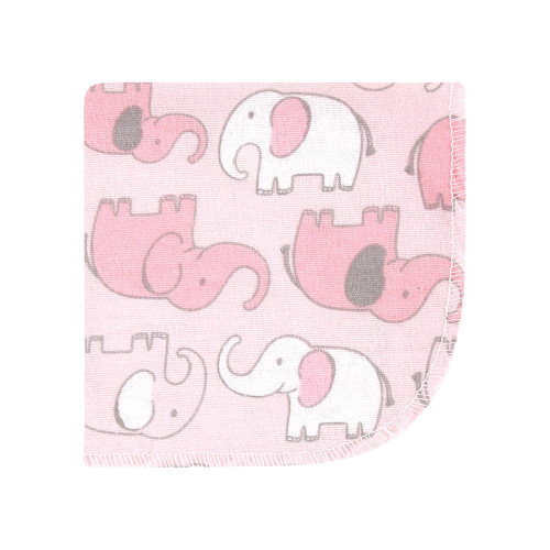 Hudson Baby Flannel Cotton Washcloths, Girl New Elephant 10-Pack