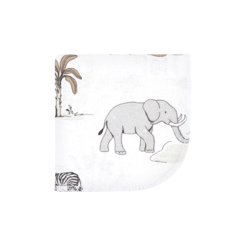 Hudson Baby Flannel Cotton Washcloths, Neutral Safari World 10-Pack
