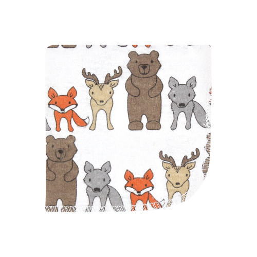 Hudson Baby Flannel Cotton Washcloths, Wild Forest 12-Pack