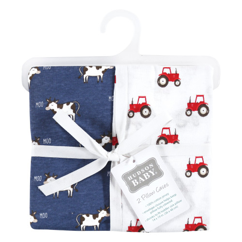 Hudson Baby Cotton Toddler Pillow Case, Tractor And Cow