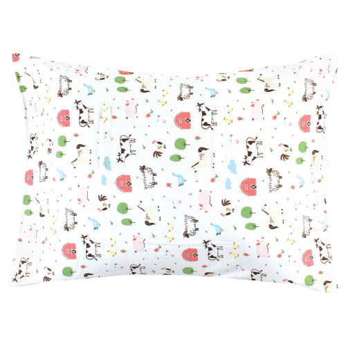 Hudson Baby Cotton Toddler Pillow Case, Girl Farm Animals