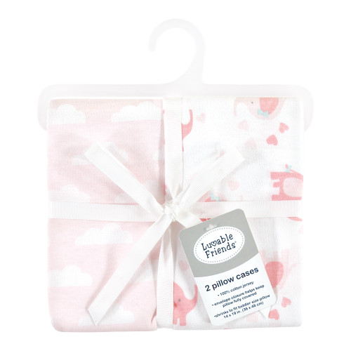 Luvable Friends Envelope Toddler Pillow Cases, Girl Basic Elephant