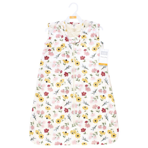 Hudson Baby Plush Faux Fur Sleeping Bag, Wearable Blanket, Soft Painted Floral