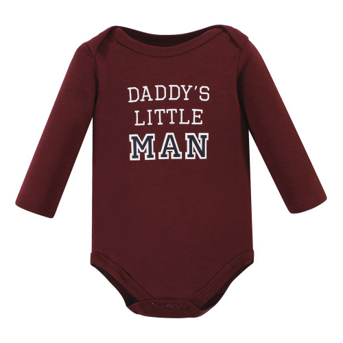 Hudson Baby Cotton Long-Sleeve Bodysuits, Boy Daddy 3-Pack