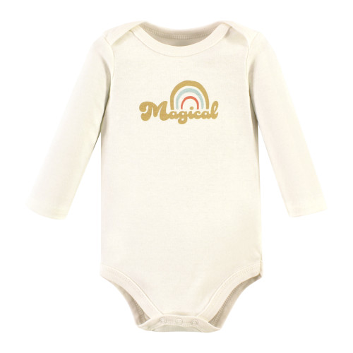 Hudson Baby Cotton Long-Sleeve Bodysuits, Magical Rainbow 5-Pack