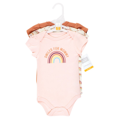 Hudson Baby Cotton Bodysuits, Sunshine Rainbows 3 Pack