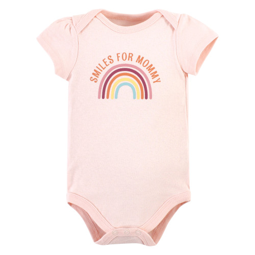 Hudson Baby Cotton Bodysuits, Sunshine Rainbows 3 Pack