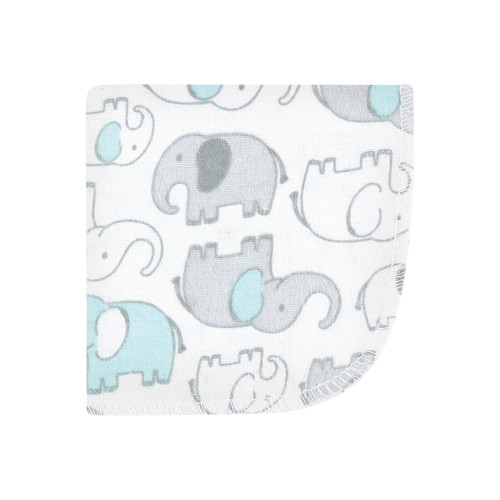 Hudson Baby Flannel Cotton Washcloths, Neutral New Elephant 10Pk