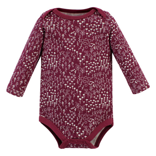 Hudson Baby Cotton Long-Sleeve Bodysuits, Little Love Flowers 3-Pack