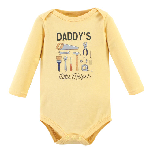 Hudson Baby Cotton Long-Sleeve Bodysuits, Construction Work 5-Pack