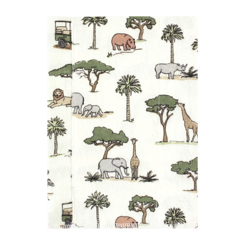 Hudson Baby Cotton Flannel Burp Cloths, Going On Safari 7-Pack