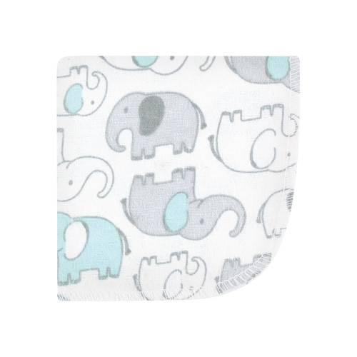 Hudson Baby Flannel Cotton Washcloths, Neutral New Elephant 12Pk