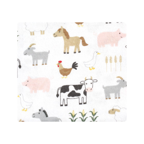 Hudson Baby Cotton Flannel Receiving Blankets Bundle, Cute Farm