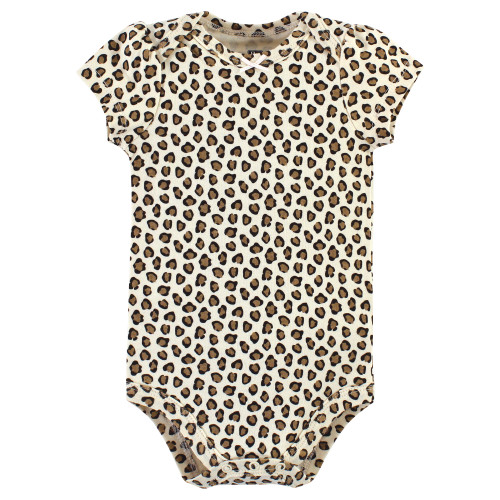 Hudson Baby Cotton Bodysuits, Leopard Hearts 3 Pack