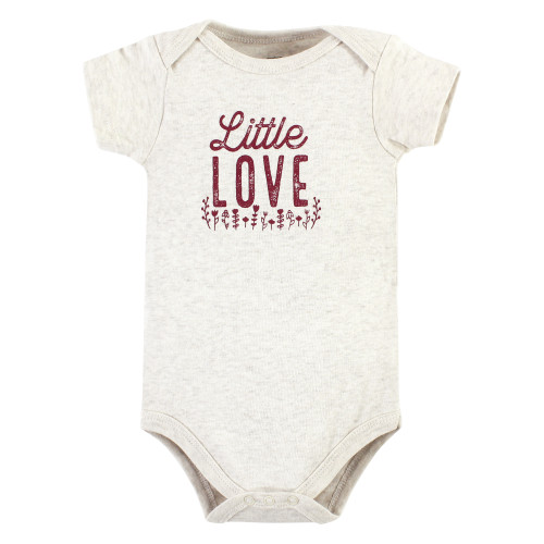 Hudson Baby Cotton Bodysuits, Little Love Flowers 3-Pack