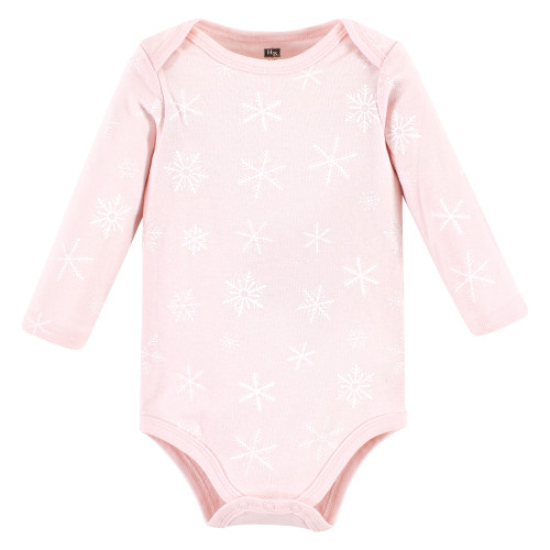Hudson Baby Cotton Long-Sleeve Bodysuits, Pink Penguin 3-Pack
